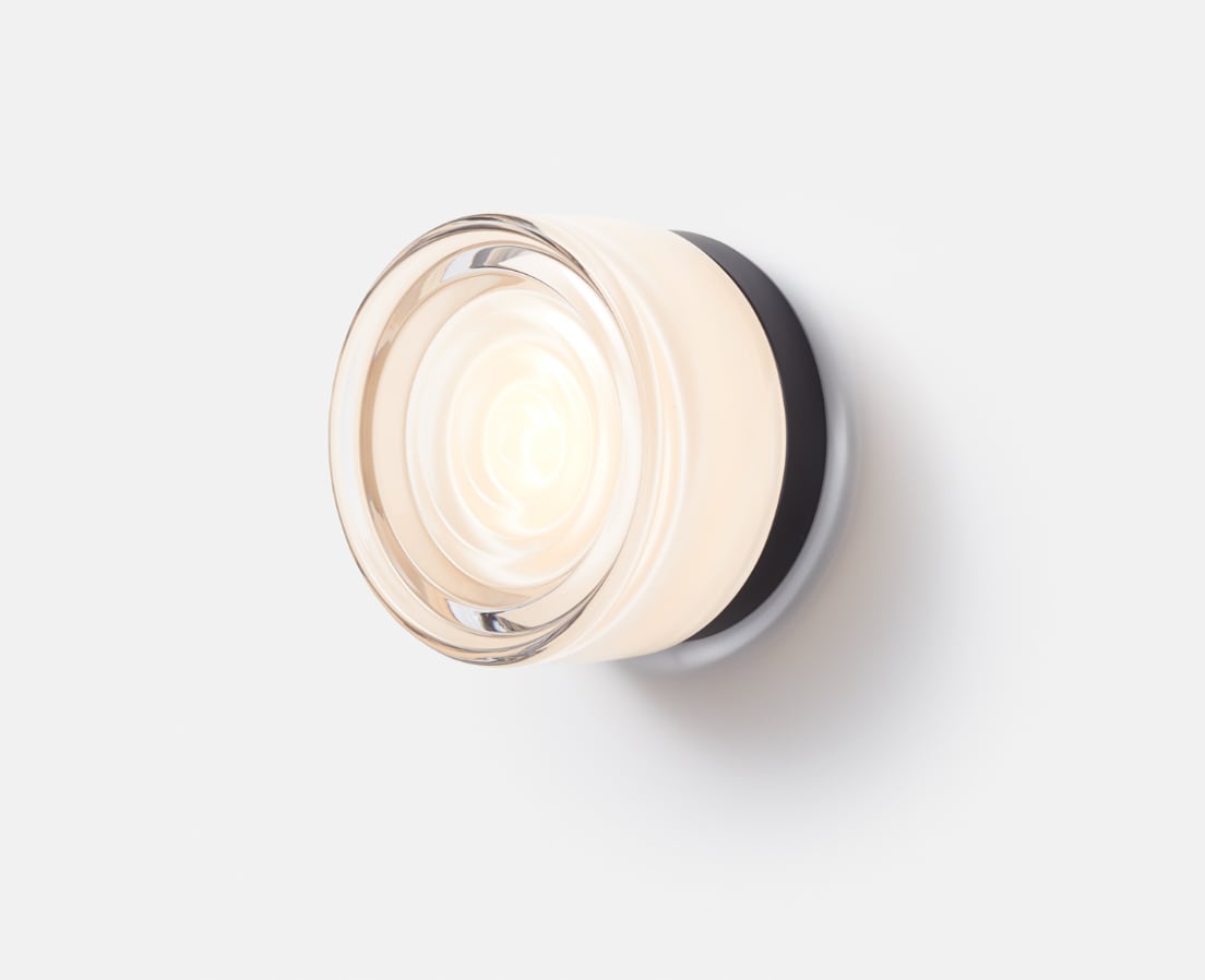 Versatile Glass Sconce for Wall or Ceiling Installation